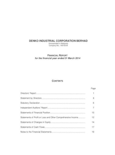 Denko Industrial Corporation Afs 2014 Final Pdfdenko Industrial Corporation Berhad Dato Ong Soon Ho Dato Ong Choo Meng David Yaory Bought Sold At 31 3 2014 Pdf Document