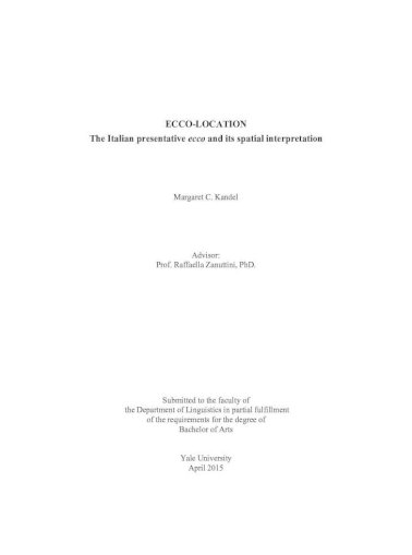 galning vakuum forligsmanden ECCO-LOCATION The Italian presentative ecco and its ... The Italian  presentative ecco ... properties that have caused them to resist precise  syntactic analysis. Indeed, although ecco - [PDF Document]