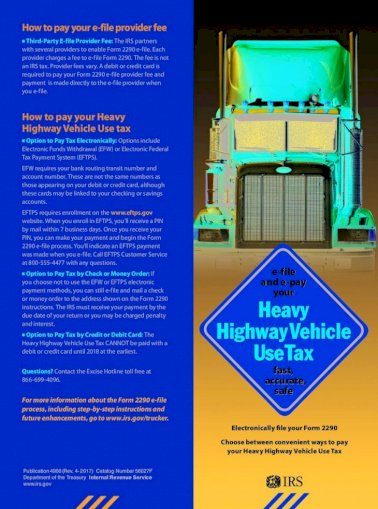 Heavy Highway Vehicle Electronically File Your Form 2290 Choose Between Convenient Ways To Pay Your Pdf Document