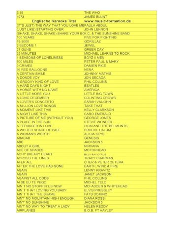 5 15 The Who 1973 James Blunt Englische Karaoke Titel Www Music Karaoke Liste Pdfآ 5 15 The Who Pdf Document