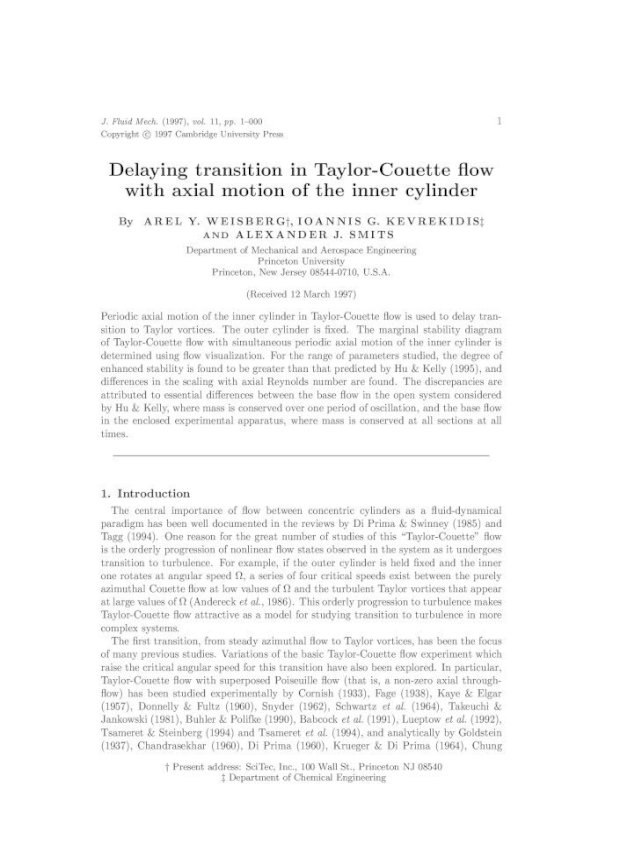 Delaying Transition In Taylor Couette I Ow With Axial Gasdyn Papers آ Drive And A Pdf Document
